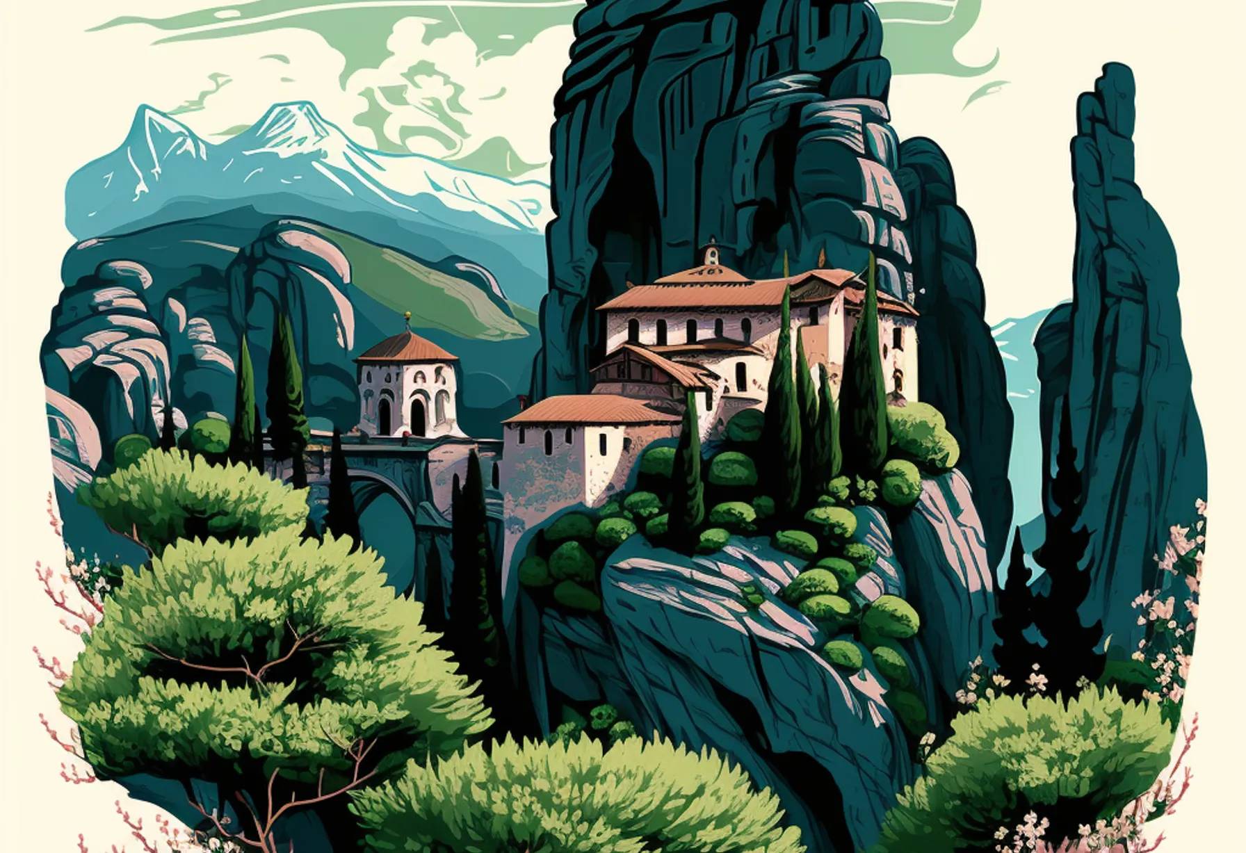 Image The Meteora of Thessaly, in Greece