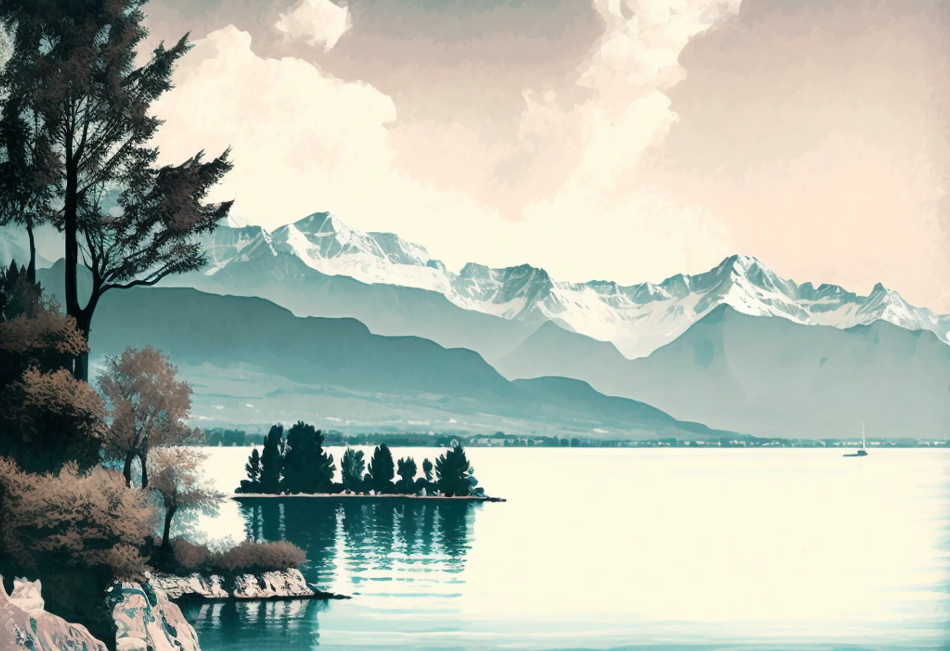 Image Le Lac Léman, la merveille des Alpes entre la France et la Suisse